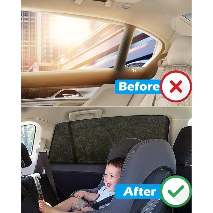 Autozonwering voor kinderen, universele zonneklep, autonet, zonwering voor de auto met gecertificeerde UV-voor zijruiten, meshmateriaal, beschermt passagiers, baby's, kinderen en huisdieren