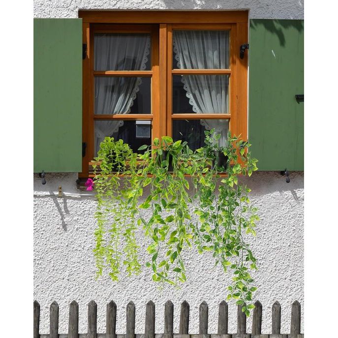 Kunstplanten hangend, 3 stuks kunstmatige hangplanten, bossige herfstplanten, klimop kunstplanten, eucalyptus decoratie, mandala wijnstok voor binnenbalkon en buitentuindecoratie, 55-80 cm