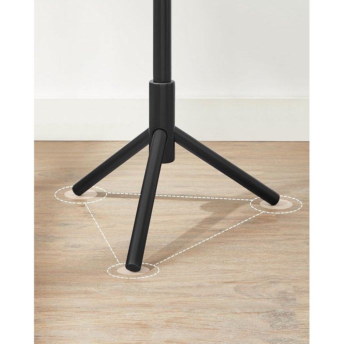 Houten boomvormige kapstok met 8 haken en 3 verstelbare hoogtes, geschikt voor kleding, hoeden, tassen. Ideaal voor gebruik in de ingang, woonkamer, slaapkamer, kantoor. Kleur: zwart.