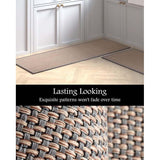 Keukentapijt wasbaar antisliptapijt loper jute imitatieweefsel keukenmat keukenloper vuilvangmat keuken- en eetkamerset natuurrubber achterkant 44 x 75 + 44 x 120 cm