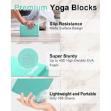 Yogablokkenset van 2 met yogariem [240 cm] - Yogablokken EVA-schuim met hoge dichtheid en licht gewicht - Yogablokken voor yogabeginners en gevorderden - Yogablokkenset van 2