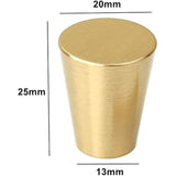 10 stuks geborsteld messing meubelknoppen gouden ladeknoppen koperen dressoirknoppen handgrepen voor keuken badkamer wasruimte meubilair (kegel)