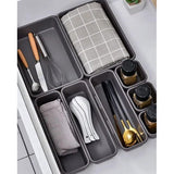 Lade-organizer, 22 stuks, opbergsysteem, opbergdoos voor laden, verstelbare kunststof organizer, keuken, badkamer, kantoor en thuis, scheidingssysteem, kruidenorganizer (donkergrijs)