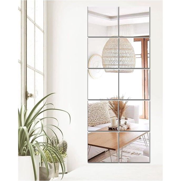 Ver dit item Spiegeltegelglas: spiegel om te plakken met gepolijste rand, voor een HD-afbeelding, afmeting 15 x 15 cm, dikte 1,2 mm, 10 stuks per verpakking.