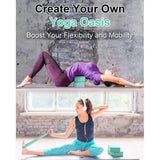 Yogablokkenset van 2 met yogariem [240 cm] - Yogablokken EVA-schuim met hoge dichtheid en licht gewicht - Yogablokken voor yogabeginners en gevorderden - Yogablokkenset van 2