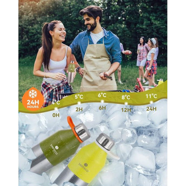 Roestvrijstalen drinkfles, 350 ml, 500 ml, lekvrije thermosfles voor kinderen, vacuüm-waterfles, BPA-vrij, geschikt voor koolzuurhoudende dranken, thermosfles voor sport, fiets, school, camping en outdoor