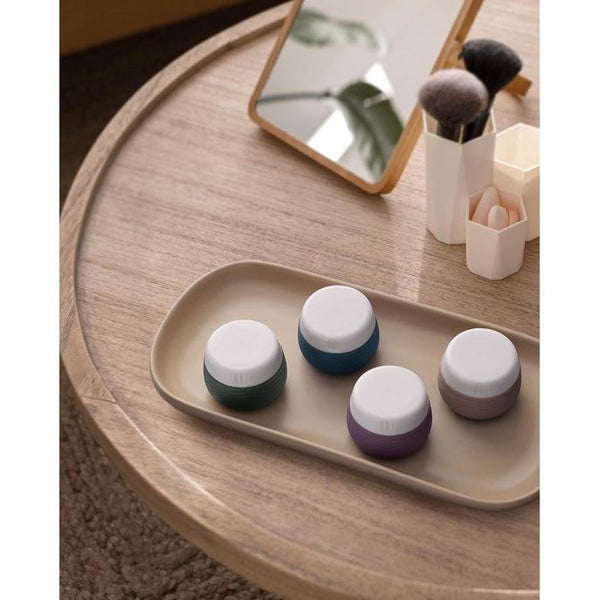 Set van 4 potten, siliconen crèmecontainer van 30 ml, minicontainers met transparant zakje, reiscosmeticacontainer, reisbenodigdheden/reisaccessoires (abrikoos)