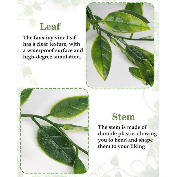 Kunstplanten hangend, 3 stuks kunstmatige hangplanten, bossige herfstplanten, klimop kunstplanten, eucalyptus decoratie, mandala wijnstok voor binnenbalkon en buitentuindecoratie, 55-80 cm