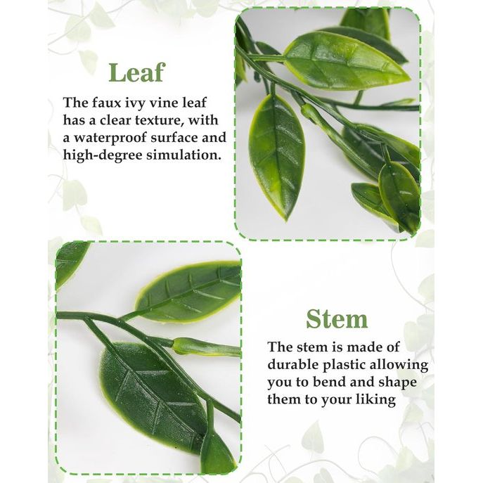 Kunstplanten hangend, 3 stuks kunstmatige hangplanten, bossige herfstplanten, klimop kunstplanten, eucalyptus decoratie, mandala wijnstok voor binnenbalkon en buitentuindecoratie, 55-80 cm