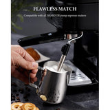 Melkkan voor koffiezetapparaat, 350 ml, 304 melkkannetjes, roestvrij staal, melkkan voor espressomachine, koffie cappuccino latte, vaatwasmachinebestendig