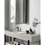 Föhnhouder, föhnhouder, föhnhouder, wandmontage, niet boren, zelfklevend, aluminium, met kabelhouder, zwart