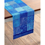 Hermine Indigo Love tafelloper van 100% katoen voor feestjes, diners, feestdagen, keuken, lente/zomer, 50 cm x 150 cm