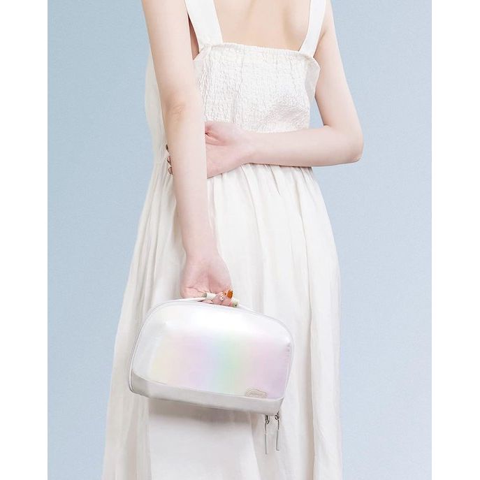 Elektronica Case, spatwaterdichte accessoiretas, gadget organizer tas, USB-kabelorganizer, reisvriendelijk, AB03007, wit, Accessoiretas