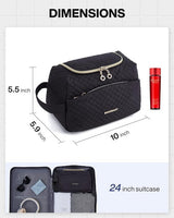 Toilettas voor dame - make-uptas - Uniek design - met grote opening - zwart