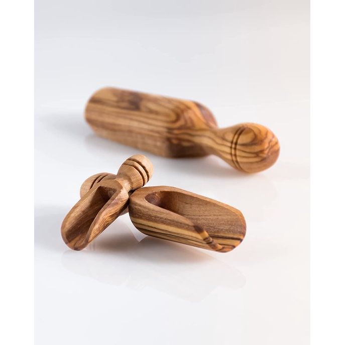 Wood Spice Scoops Set van 3 - 12 cm, 9 cm en 6 cm - Handgemaakt - Hittebestendig en Krasbestendig Gebruiksvoorwerp - Kruiden, Koffie, Dierenvoeding, Melkpoeder, Meel, Zout Gebruiksvoorwerp