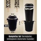 Cuphouder Set, beige - bruin, Schoudertas