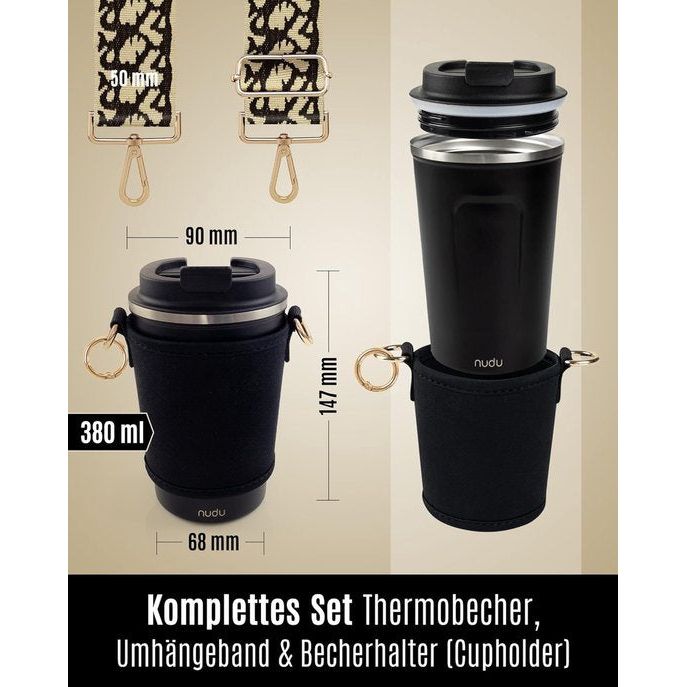 Cuphouder Set, beige - bruin, Schoudertas