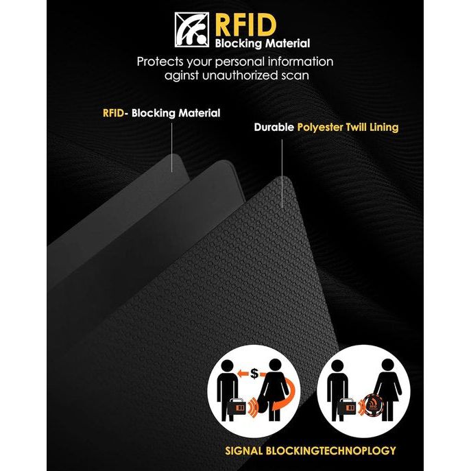 Paspoorttas, RFID Cross-Body paspoortorganizer, waterdichte portemonnee met 3 lagen voor reizen, voor het dragen van ID-kaarten, instapkaart, mobiele telefoon, powerbanks en kaarten, zwart, casual