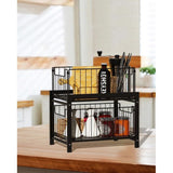 Keukenrek met 2 uittrekbare manden, schuifmand met 2 niveaus, uittrekbare laden, laden onder de spoelbak, kruidenrek met 2 niveaus, badkamerorganizer, zwarte onderkastplank