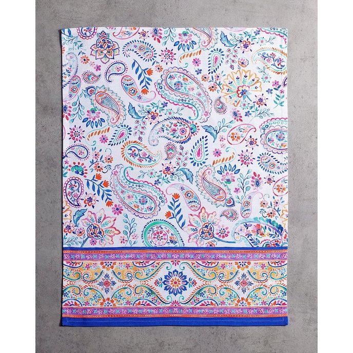 Indian Floral 100% katoen, set van 3 multifunctionele keukenhanddoeken, barhanddoeken, lente/zomer (50 cm x 70 cm)