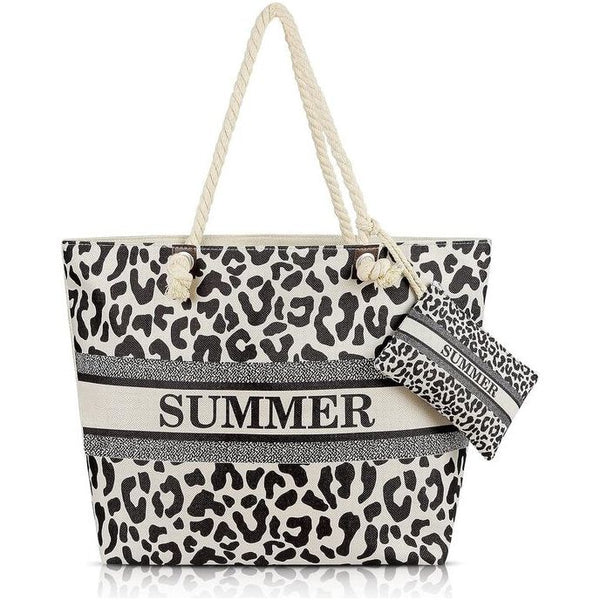 Grote strandtas voor dames, XXL canvas shopper schoudertas met binnentas, reistas, saunatas, schoudertas, draagtas voor strand, picknick, dagelijks gebruik