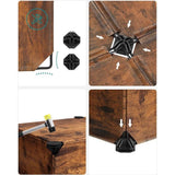 Schoenenrek met 10 niveaus, steekrek, reksysteem, schoenenorganizer, doe-het-zelfrek, met deur, van PP-kunststof, vintage bruin