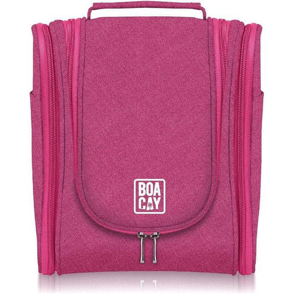 Tas & toilettas voor dames en heren, toilettas, make-uptas en toilettas met elastische bandhouders voor toiletartikelen, cosmetica, reisaccessoires, make-up, (M) Cerise Pink, m, toilettas