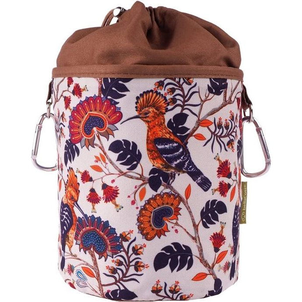 Birds Draagtas van katoen met 2 sterke karabijnhaken, trekkoordsluiting en metalen stop voor het opbergen van wasknijpers