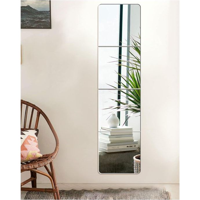 Zelfklevende spiegeltegels, HD spiegel, glazen spiegel, wandspiegel, zelfklevende tegelspiegel, wandsticker, decoratieve spiegel om op kast, deur, woonkamer, muur te plakken