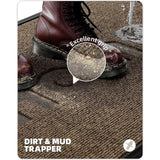 Deurmat voor buiten en binnen, deurmat voor buiten, antislip, weerbestendig, wasbaar, vuilvangmat, entreemat, deurmat voor huisdeur, keuken, balkon, 60 x 120 cm, bruin