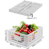 Set van 4 plastic opbergkisten, rekmanden, opvouwbare opbergdozen, opbergmand, keuken, lade-inzetstukken, stapelbare opbergdozen, transportdozen, kastcontainers, kubussen, thuis, kantoor, slaapkamer, keuken