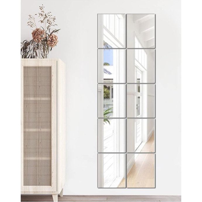 Wandspiegel, zelfklevende glazen spiegel, HD spiegeltegels, zelfklevende deurspiegel, full-body spiegel, zelfklevende spiegel voor muur, woonkamer, slaapkamer, badkamer, hal.