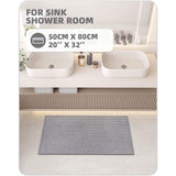 Badmat antislip wasbaar 50 x 80 cm, zacht chenille badkamertapijt superabsorberende badmat antislip machinewasbare badmat voor douche, badkamer, bad - grijs