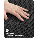 Badmat, antislip, wasbaar, 50 x 80 cm, zacht chenille, badmat, super absorberend, antislip, machinewasbaar voor douche, badkamer, bad, zwart