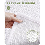 Badmat, antislip, wasbaar, 50 x 120 cm, zacht chenille, badkamertapijt, super absorberend, antislip, machinewasbaar, badmat voor douche, badkamer, bad, wit