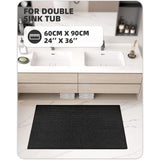Badmat, antislip, wasbaar, 60 x 90 cm, zacht chenille, badmat, super absorberend, antislip, machinewasbaar voor douche, badkamer, badkuip - zwart