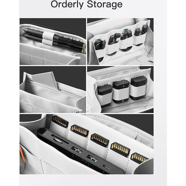 Elektronica Case, spatwaterdichte accessoiretas, gadget organizer tas, USB-kabelorganizer, reisvriendelijk, AB03007-S zwart