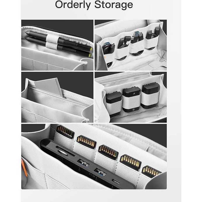 Elektronica Case, spatwaterdichte accessoiretas, gadget organizer tas, USB-kabelorganizer, reisvriendelijk, AB03007-S zwart