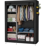 Kledingkast vouwkast linnenkast kast kleding opslag organisator canvas 105 x 45 x 170 cm zwart