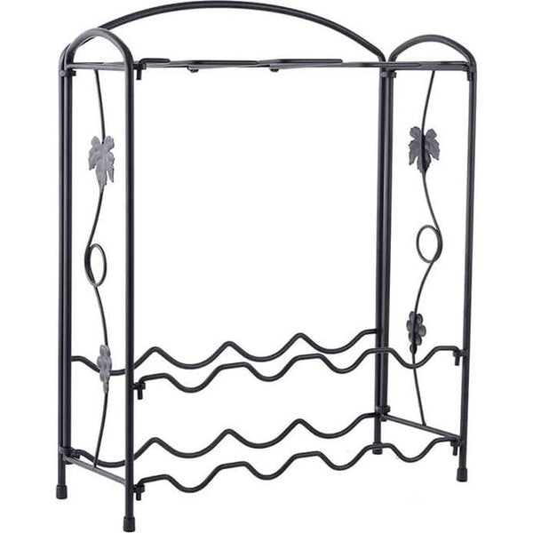 Weinregal aus schwarzem Metall, Aufbewahrung für Ihre Lieblingsweine,Flaschenregal für 8 Flaschen,Perfekt für die Hausbar und Familientreffen