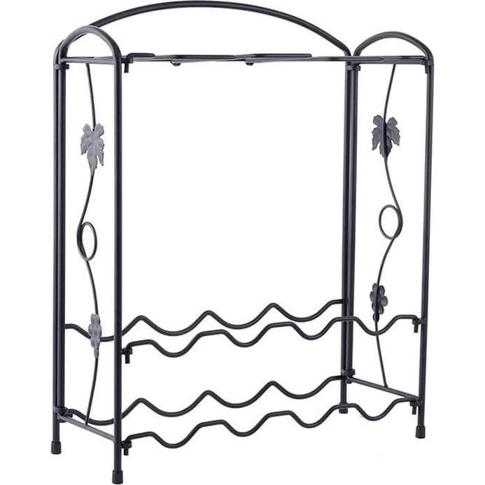 Weinregal aus schwarzem Metall, Aufbewahrung für Ihre Lieblingsweine,Flaschenregal für 8 Flaschen,Perfekt für die Hausbar und Familientreffen