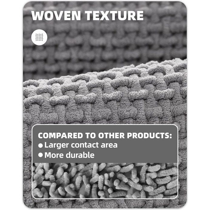 Badmat antislip wasbaar 50 x 80 cm, zacht chenille badkamertapijt superabsorberende badmat antislip machinewasbare badmat voor douche, badkamer, bad - grijs
