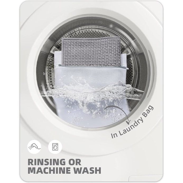 Badmat antislip wasbaar 50 x 80 cm, zacht chenille badkamertapijt superabsorberende badmat antislip machinewasbare badmat voor douche, badkamer, bad - grijs