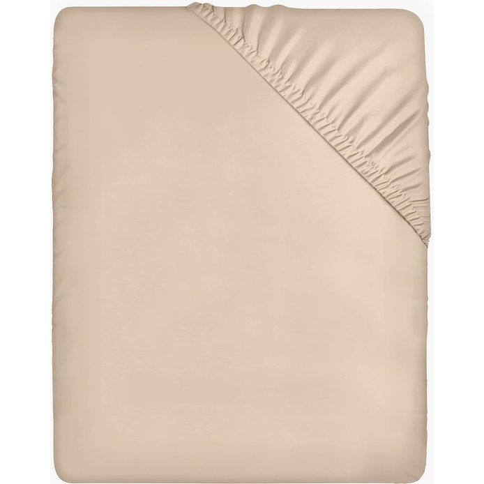 Hoeslaken 90x200cm - beige - geborsteld microvezel hoeslaken - 35 cm diepe zak