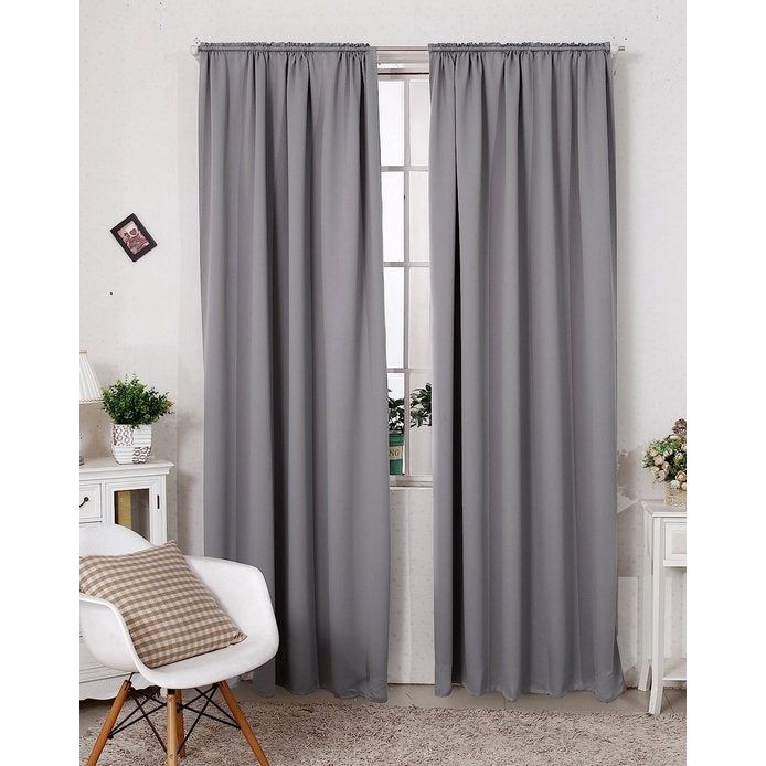 2 gordijnen, ondoorzichtig, 2-delige set verduisteringsgordijnen, thermisch gordijn met geplooide tape, verduisteringsgordijnen in zware kwaliteit