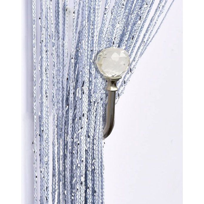 Gordijnhouder, kristallen gordijnhouder, gordijn, holdbacks metaal, vouwbeugel voor gordijn, 2 stuks (mat zilver)