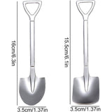 roestvrijstalen spadelepel, 16 stuks, dessertlepel, roestvrij staal, theelepel, creatieve schep, lepel, ijs-dessertlepel, koffielepel, bestekset voor keuken, party, bar, picknick, 2 vormen