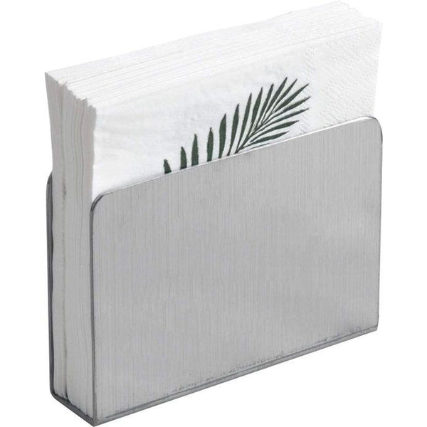 Servethouder, servethouder, moderne papieren handdoekhouder, rechthoekige roestvrijstalen servetstandaard voor werkblad, keuken, eettafel (zilver)