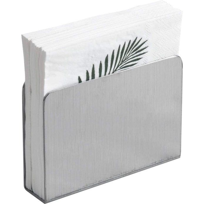 Servethouder, servethouder, moderne papieren handdoekhouder, rechthoekige roestvrijstalen servetstandaard voor werkblad, keuken, eettafel (zilver)