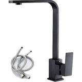 Kraan Keuken, 360° Draaibare Keukenkraan Mengkraan Hoge druk met Hoge Uitloop Eengreepsmengkraan (zwart)